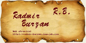 Radmir Burzan vizit kartica